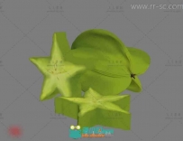 超逼真的水果杨桃3D模型