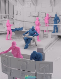 核心指挥中心工作人员3D模型合集