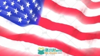 强光中的美国国旗飘舞展示高清视频素材