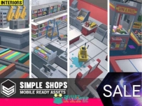 简易的卡通商店内部室内道具3D模型Unity游戏素材资源