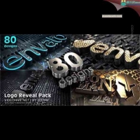 80组立体金属质感logo展示AE模板