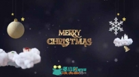美丽的金色粒子圣诞节愿望幻灯片AE模板Videohive One Wish Christmas Bundle Temp...