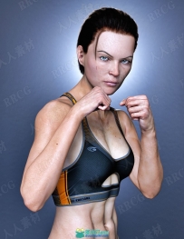现代干练战斗肌肉女性3D模型合集