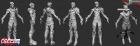 全套次时代精品3DMAX角色模型 男骑士 女剑客 枪兵 男枪手 斧头战士 全套动作+原画