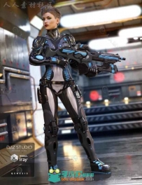 女性未来科幻机甲装备3D模型合辑