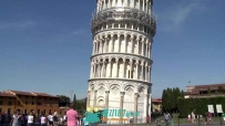 意大利比萨斜塔由下往上实拍视频素材