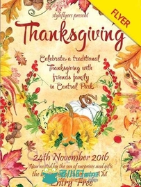 感恩节宣传海报第八版PSD模板Thanksgiving