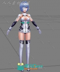 日式美女战士科幻手游3D模型