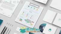 现代干净优雅的商务企业平面VI包装视觉动画展示幻灯片AE模板Videohive Mock-up Vi...