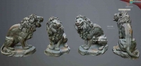 高精度3D打印扫描模型 铜制狮子雕像