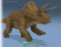 三角龙恐龙爬行动物角色模型Unity3D素材资源