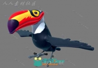 Q版可爱卡通大嘴鸟3D模型
