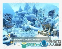手绘效果冬季寒冷环境3D梦幻角色Unity游戏素材资源