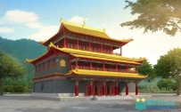 寺庙藏式建筑宫殿三维模型 含贴图材质