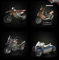 各种写实摩托车电动车3D模型专辑