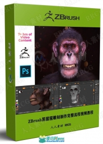 ZBrush黑猩猩雕刻制作完整流程视频教程