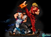 肯与隆战斗姿势街头霸王游戏角色雕塑3D打印模型