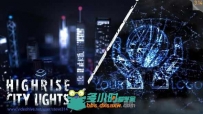 城市之光Logo演绎动画AE模板 Videohive Highrise City Lights Logo Intro 11251037