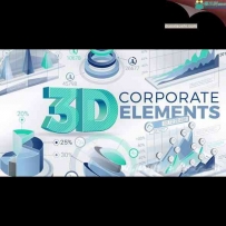 3D企业信息图表元素数据展示AE模板