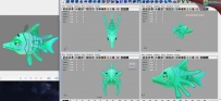 22条Q版捕鱼游戏卡通鱼3D模型 OBJ带贴图