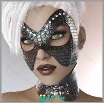 帅气的女性铆钉面具3D模型合辑