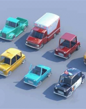 8个玩具汽车3D模型，含MAX/FBX/OBJ格式，含贴图