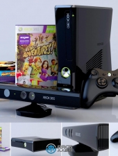 XBOX 360游戏机Kinect游戏碟3D模型